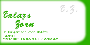 balazs zorn business card